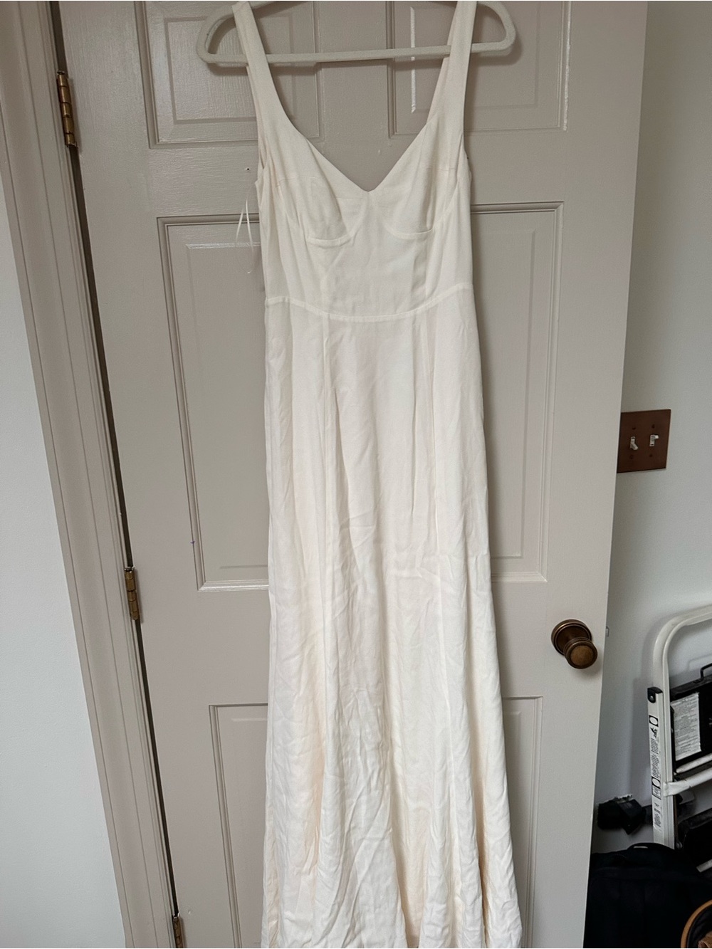 Reformation Ivory Sleeveless V-Neck Wedding Dress